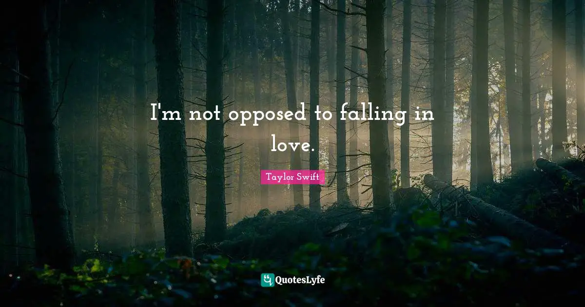 I'm not opposed to falling in love.