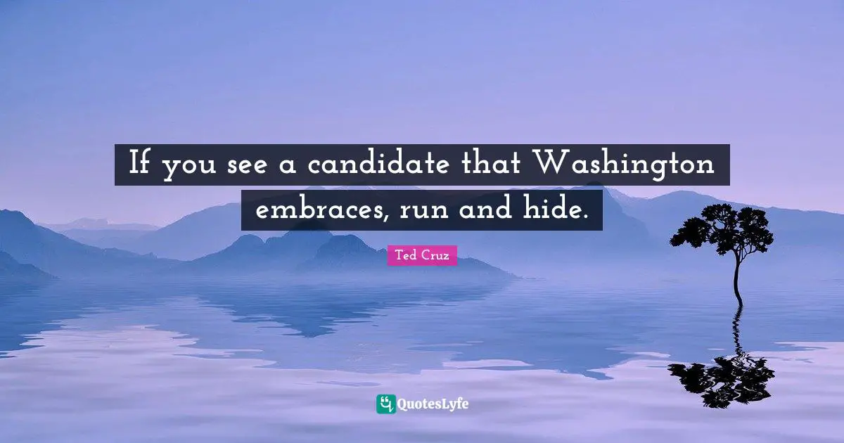 If you see a candidate that Washington embraces, run and hide.