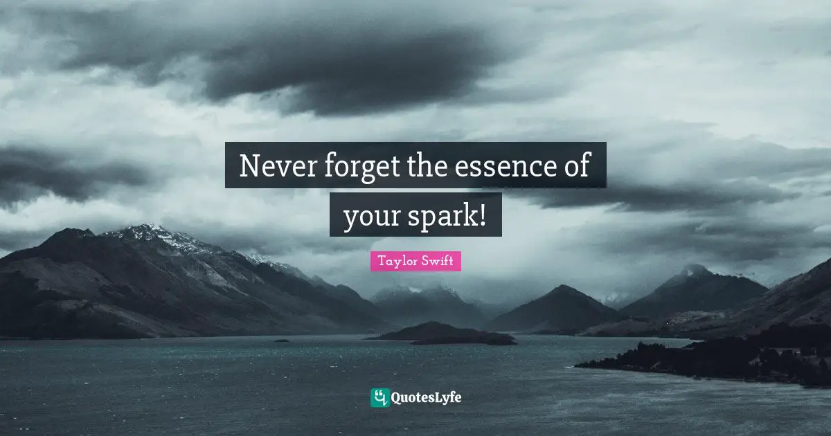 Never forget the essence of your spark!