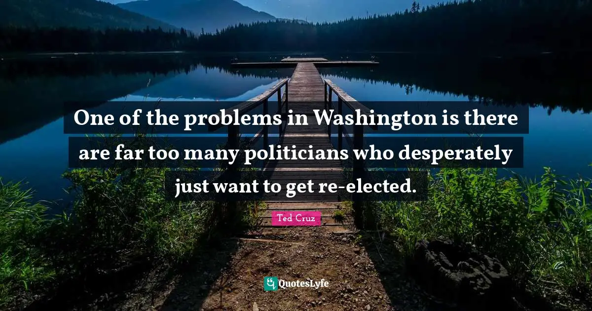 One of the problems in Washington is there are far too many politicians who desperately just want to get re-elected.