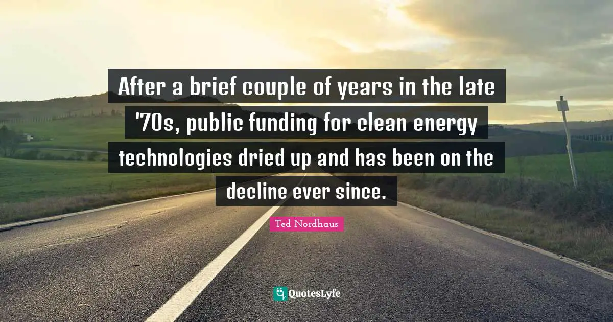 After a brief couple of years in the late '70s, public funding for clean energy technologies dried up and has been on the decline ever since.