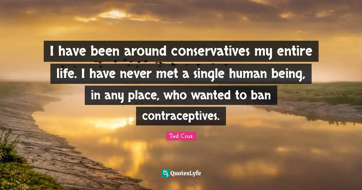 I have been around conservatives my entire life. I have never met a single human being, in any place, who wanted to ban contraceptives.