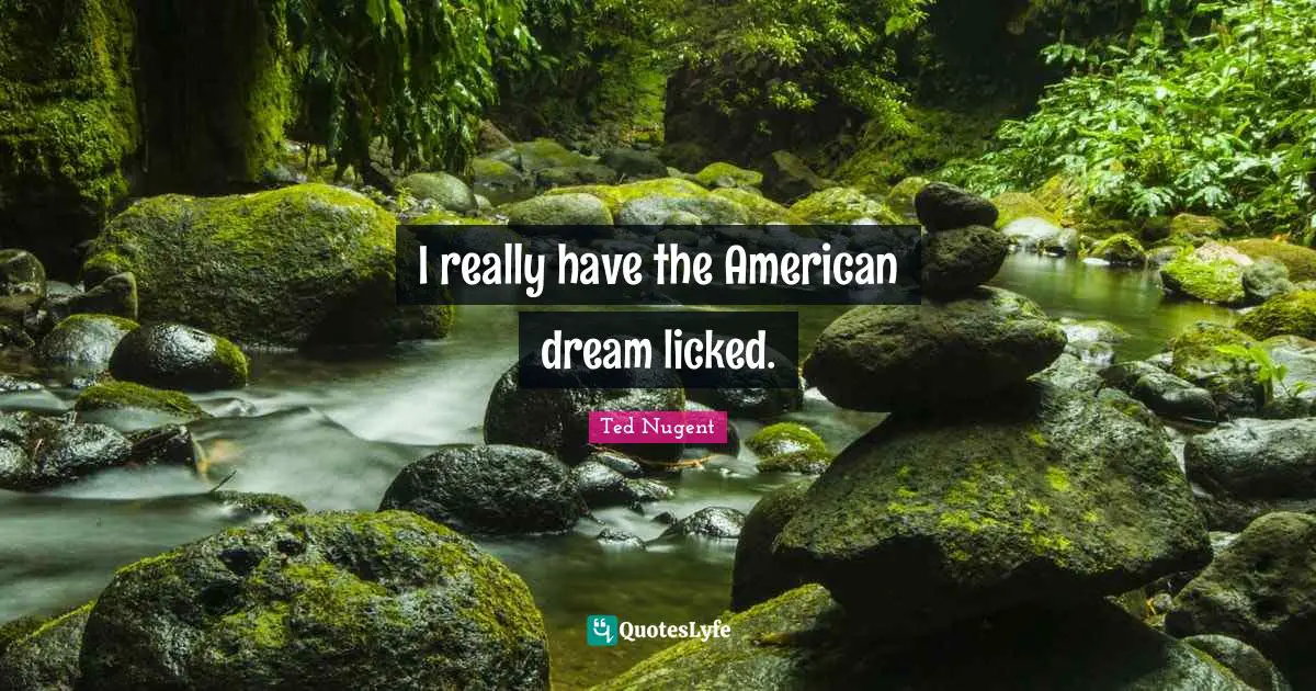 I really have the American dream licked.