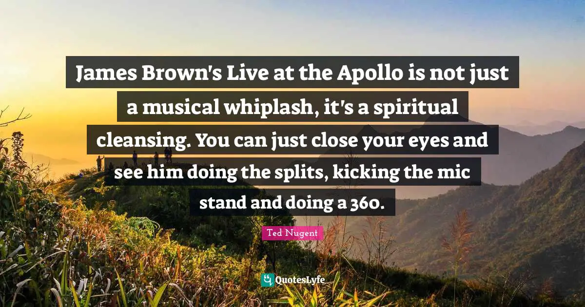 James Brown's Live at the Apollo is not just a musical whiplash, it's a spiritual cleansing. You can just close your eyes and see him doing the splits, kicking the mic stand and doing a 360.