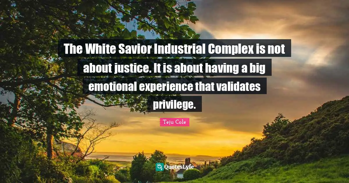 The White Savior Industrial Complex is not about justice. It is about having a big emotional experience that validates privilege.