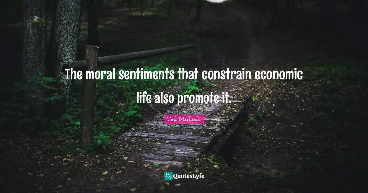The moral sentiments that constrain economic life also promote it.