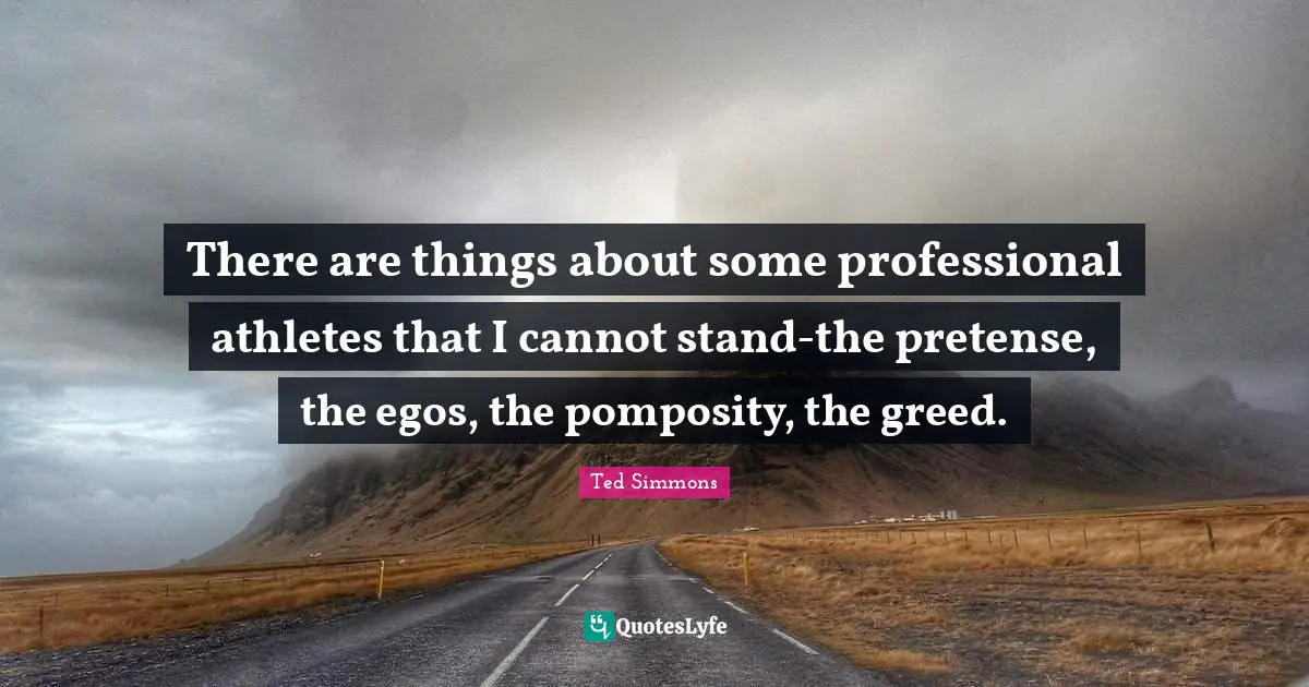 There are things about some professional athletes that I cannot stand-the pretense, the egos, the pomposity, the greed.