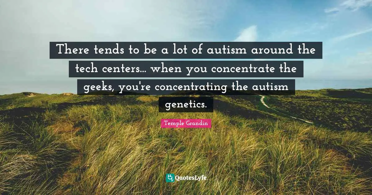 There tends to be a lot of autism around the tech centers... when you concentrate the geeks, you're concentrating the autism genetics.