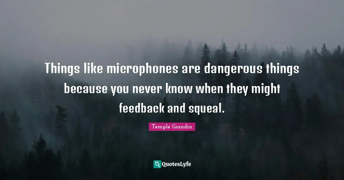Things like microphones are dangerous things because you never know when they might feedback and squeal.