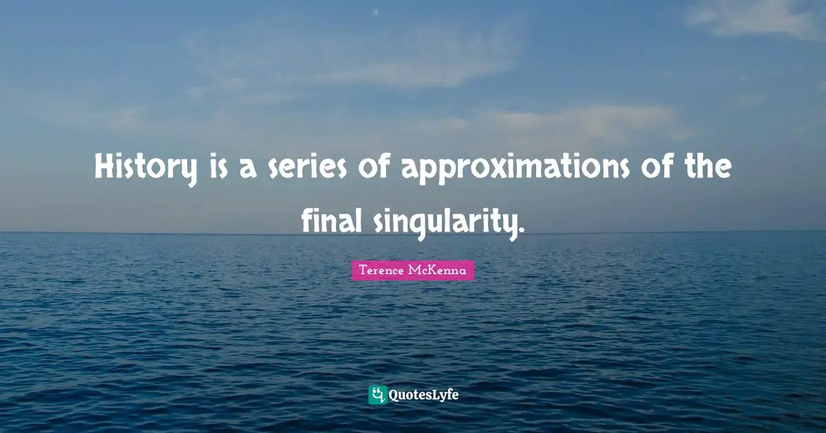 History is a series of approximations of the final singularity.