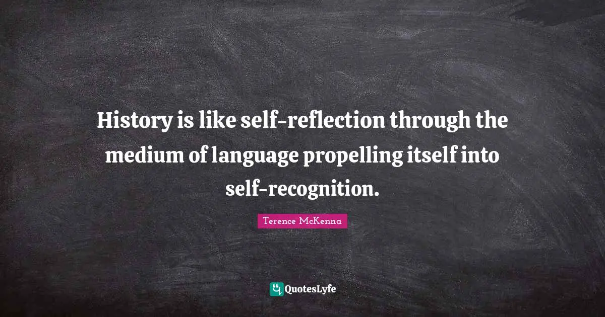 Self Reflection Quotes: "History is like self-reflection through the medium of language propelling itself into self-recognition."