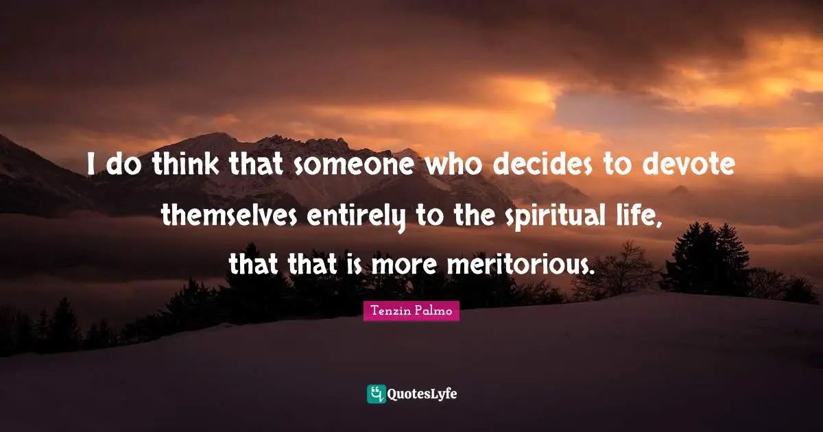 I do think that someone who decides to devote themselves entirely to the spiritual life, that that is more meritorious.