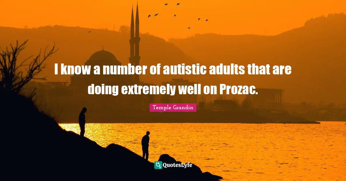 I know a number of autistic adults that are doing extremely well on Prozac.