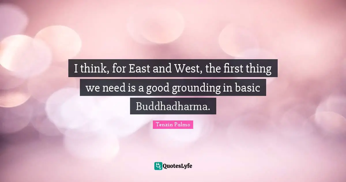 Grounding Quotes: "I think, for East and West, the first thing we need is a good grounding in basic Buddhadharma."