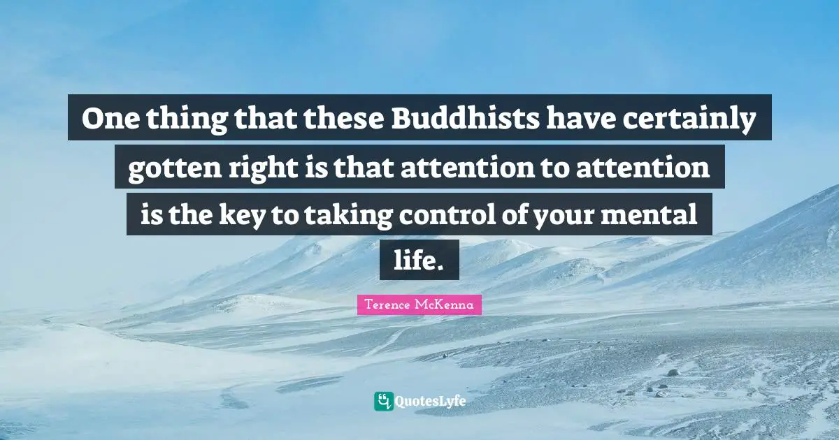 One thing that these Buddhists have certainly gotten right is that attention to attention is the key to taking control of your mental life.
