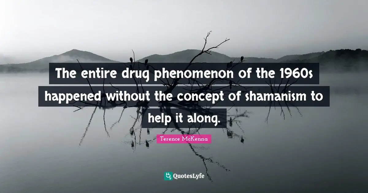 The entire drug phenomenon of the 1960s happened without the concept of shamanism to help it along.