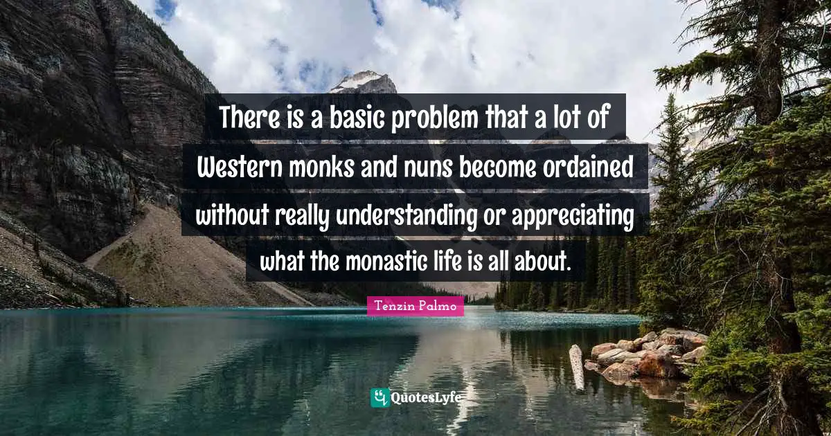 There is a basic problem that a lot of Western monks and nuns become ordained without really understanding or appreciating what the monastic life is all about.