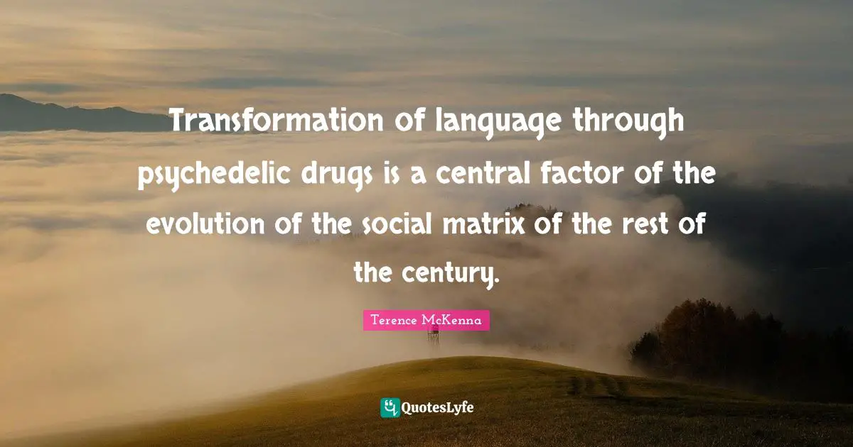 Transformation of language through psychedelic drugs is a central factor of the evolution of the social matrix of the rest of the century.
