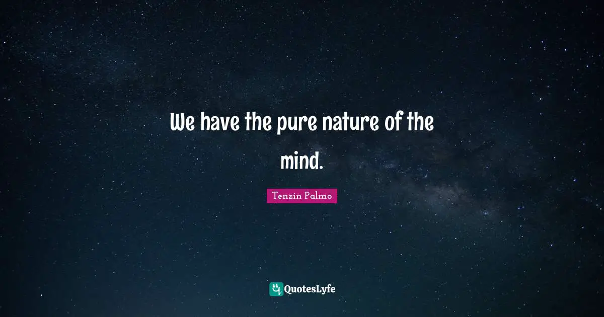 We have the pure nature of the mind.