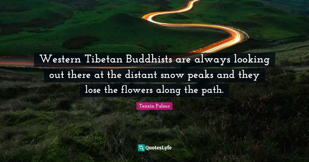 Western Tibetan Buddhists are always looking out there at the distant snow peaks and they lose the flowers along the path.