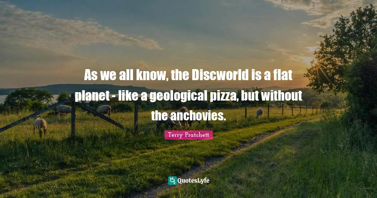 As we all know, the Discworld is a flat planet - like a geological pizza, but without the anchovies.