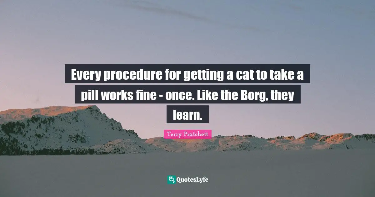Every procedure for getting a cat to take a pill works fine - once. Like the Borg, they learn.