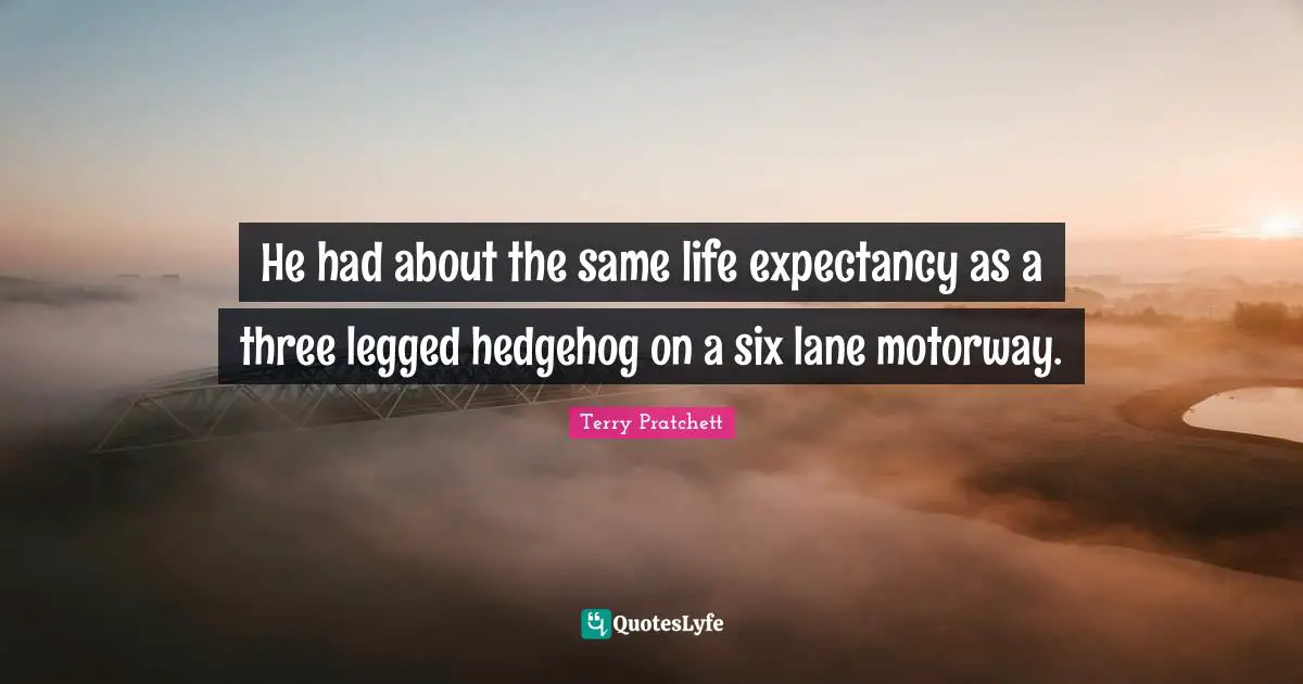 He had about the same life expectancy as a three legged hedgehog on a six lane motorway.