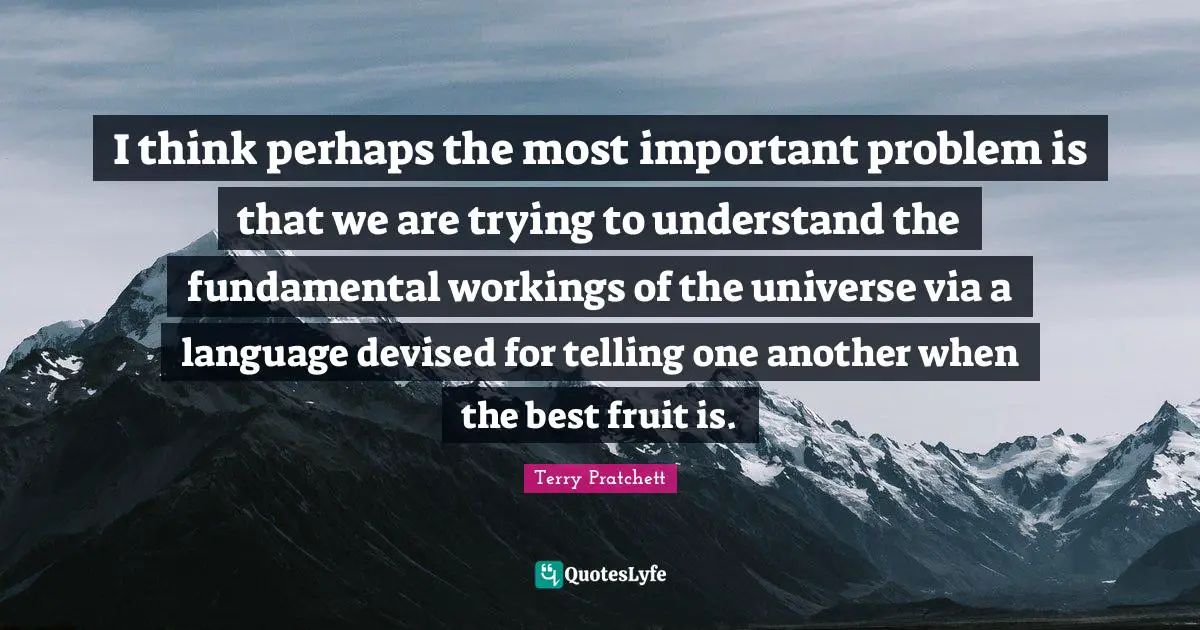 I think perhaps the most important problem is that we are trying to understand the fundamental workings of the universe via a language devised for telling one another when the best fruit is.