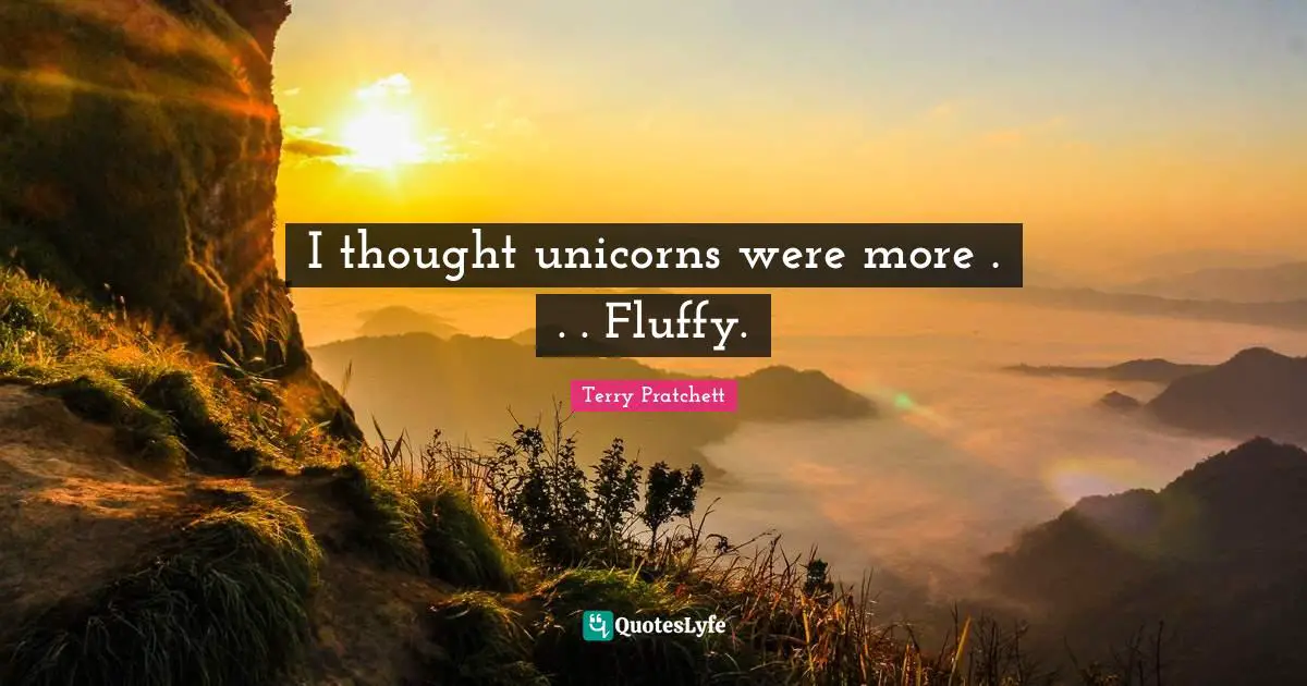 I thought unicorns were more . . . Fluffy.