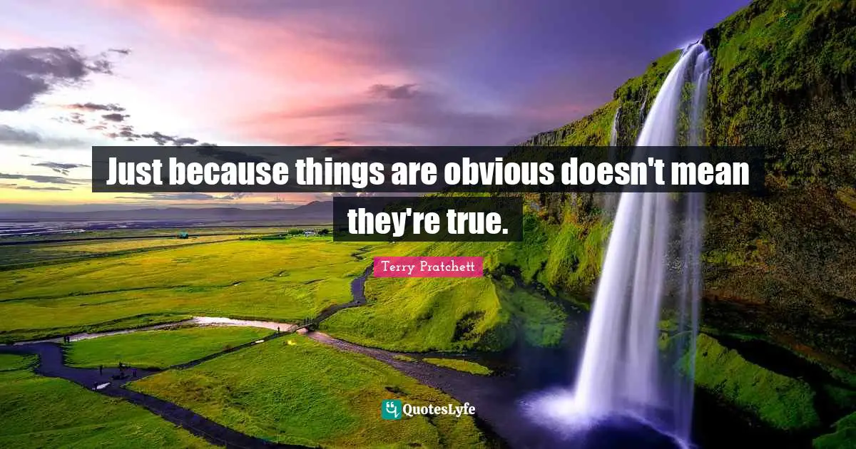 Just because things are obvious doesn't mean they're true.