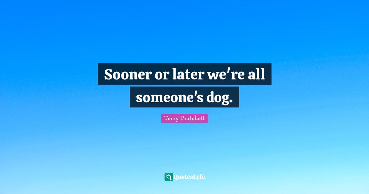 Sooner or later we're all someone's dog.