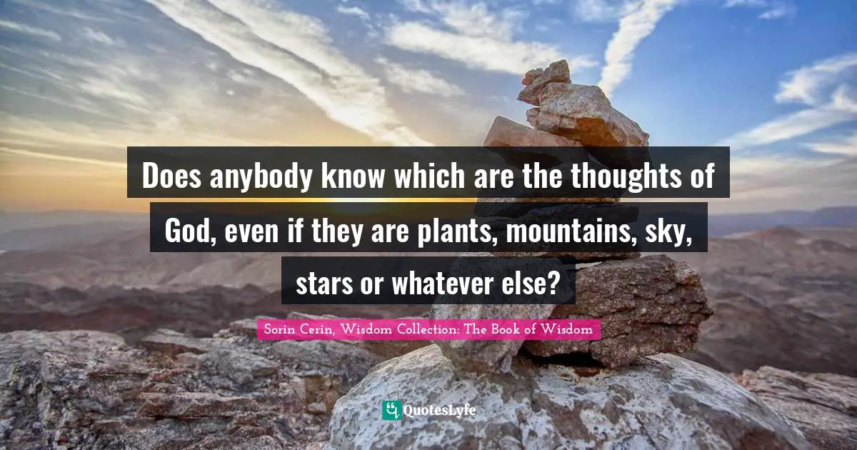 Does anybody know which are the thoughts of God, even if they are plants, mountains, sky, stars or whatever else?