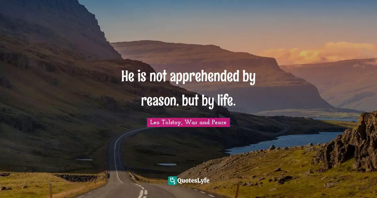 He is not apprehended by reason, but by life.