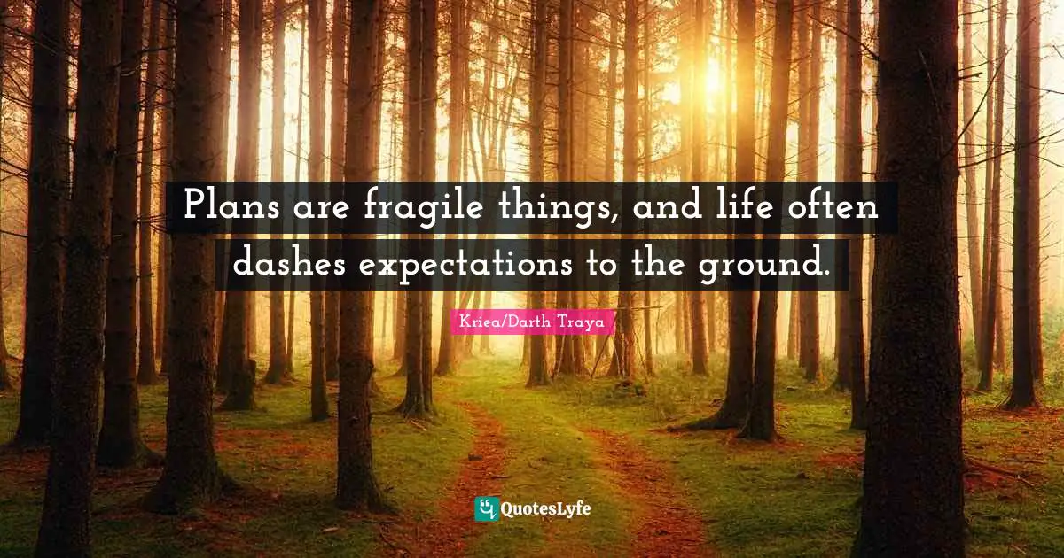 Plans are fragile things, and life often dashes expectations to the ground.