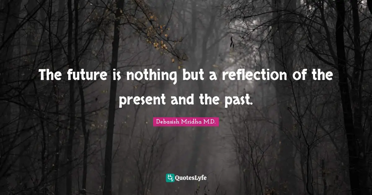 Debasish Mridha M D Quotes: "The future is nothing but a reflection of the present and the past."