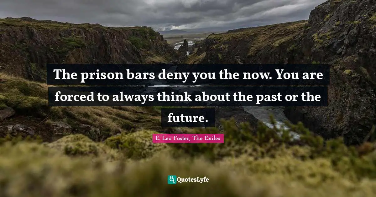 The prison bars deny you the now. You are forced to always think about the past or the future.
