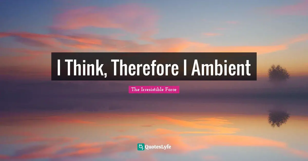 I Think, Therefore I Ambient