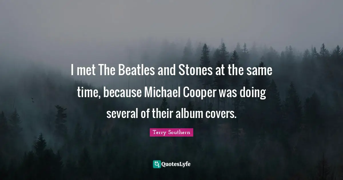 I met The Beatles and Stones at the same time, because Michael Cooper was doing several of their album covers.