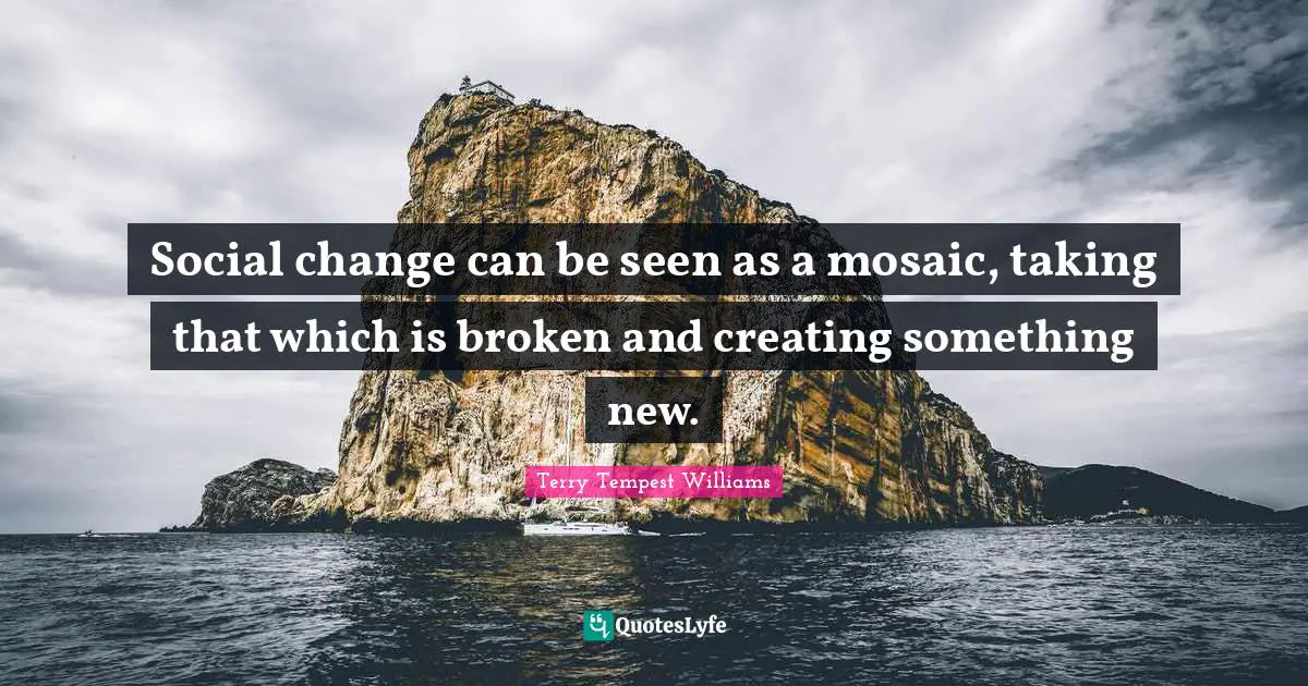 Social change can be seen as a mosaic, taking that which is broken and creating something new.