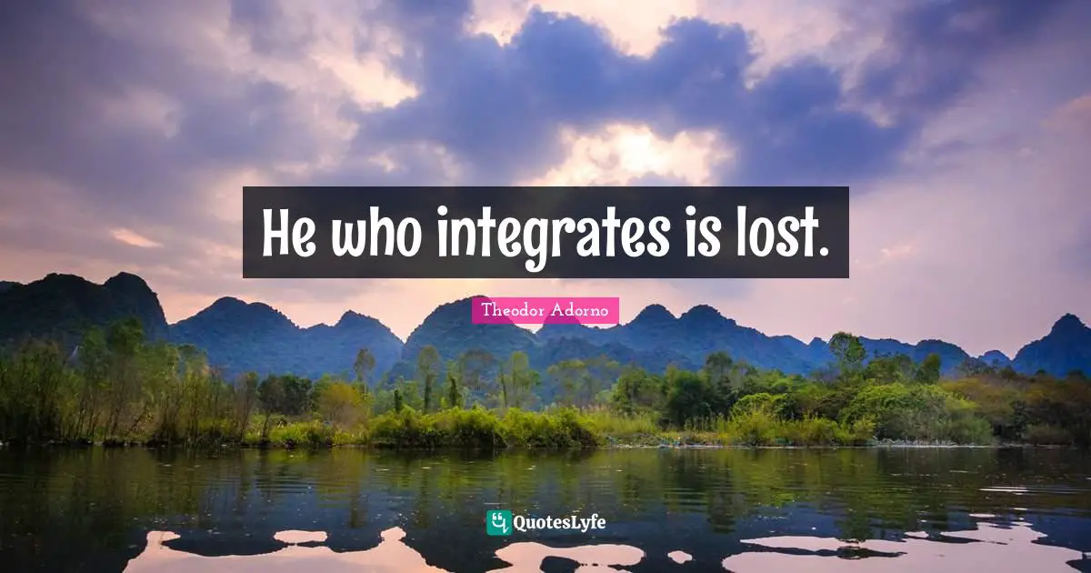 He who integrates is lost.