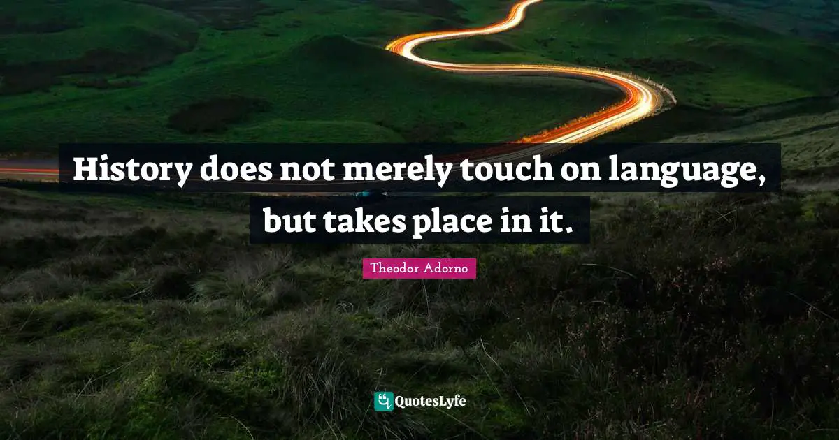 History does not merely touch on language, but takes place in it.
