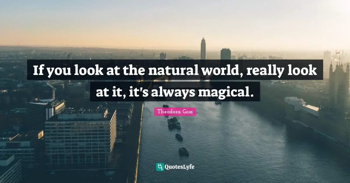 Theodora Quotes: "If you look at the natural world, really look at it, it's always magical."
