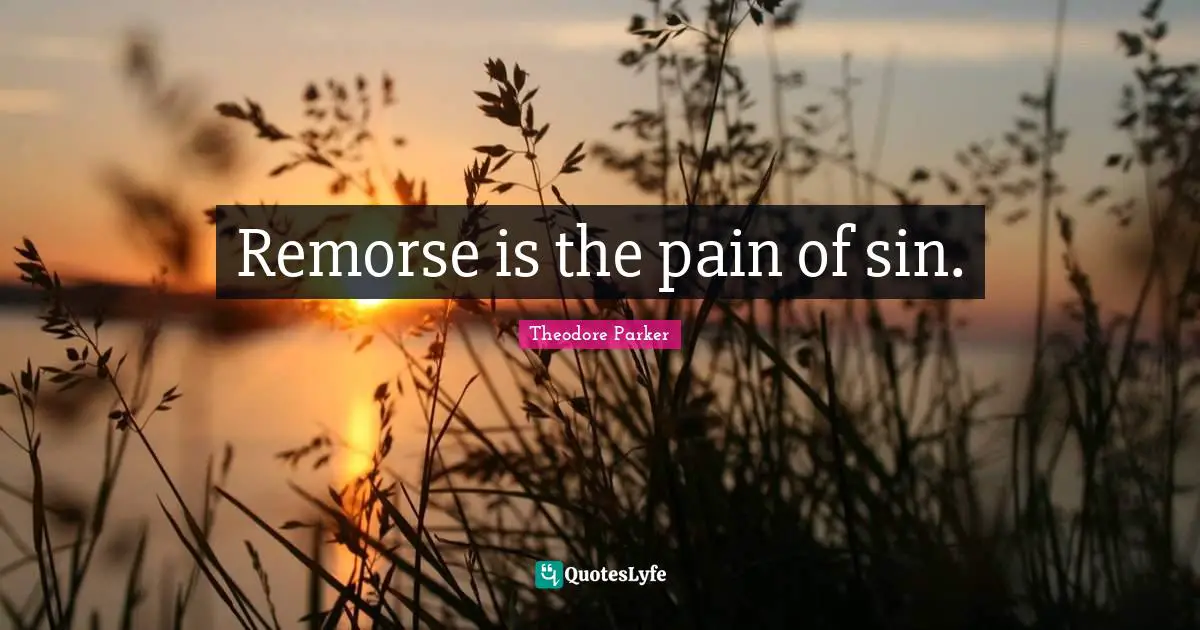 Remorse is the pain of sin.