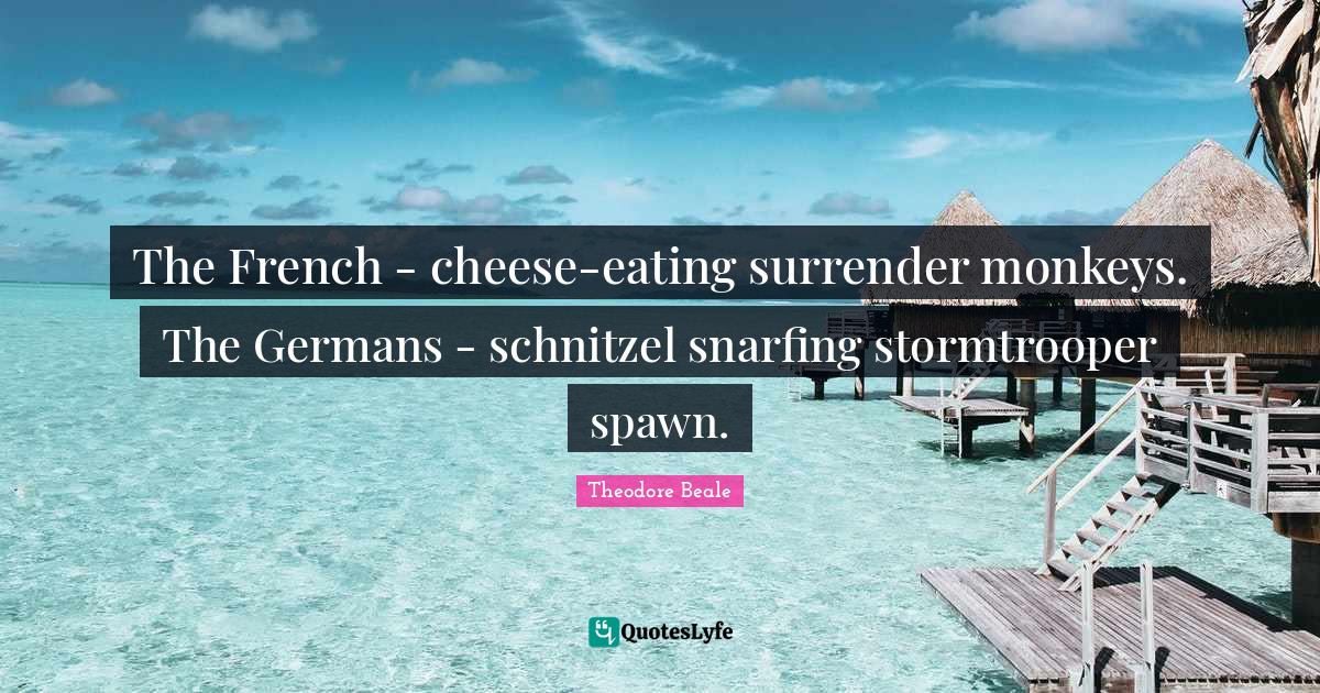 The French cheeseeating surrender monkeys. The Germans schnitzel