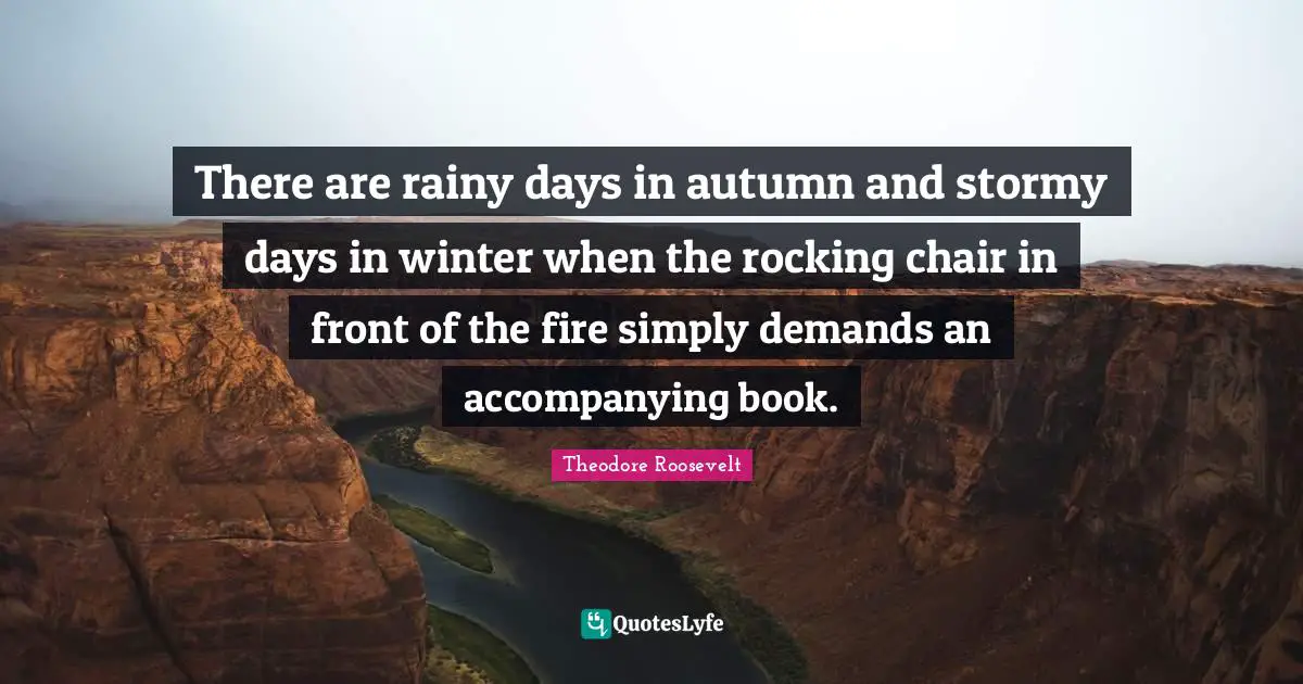 There are rainy days in autumn and stormy days in winter when the rocking chair in front of the fire simply demands an accompanying book.