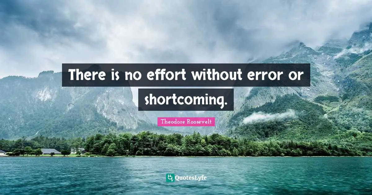 There is no effort without error or shortcoming.