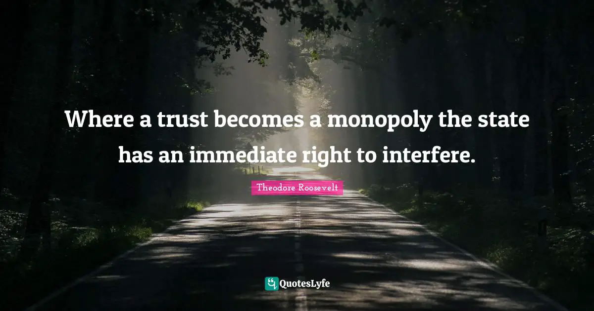 Where a trust becomes a monopoly the state has an immediate right to interfere.