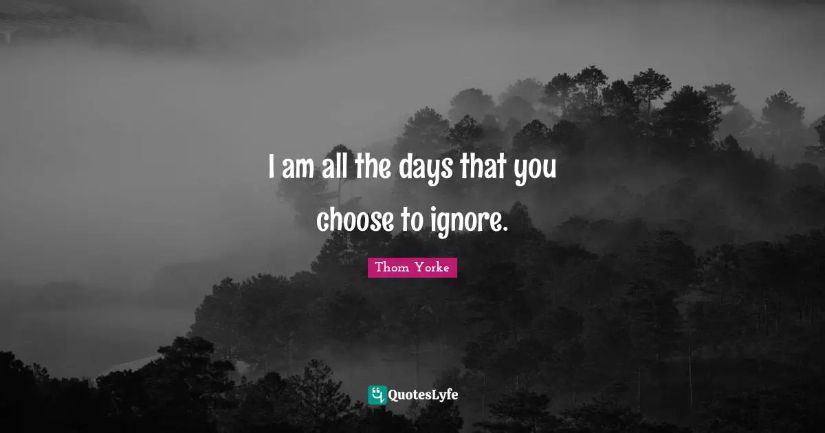 I am all the days that you choose to ignore.