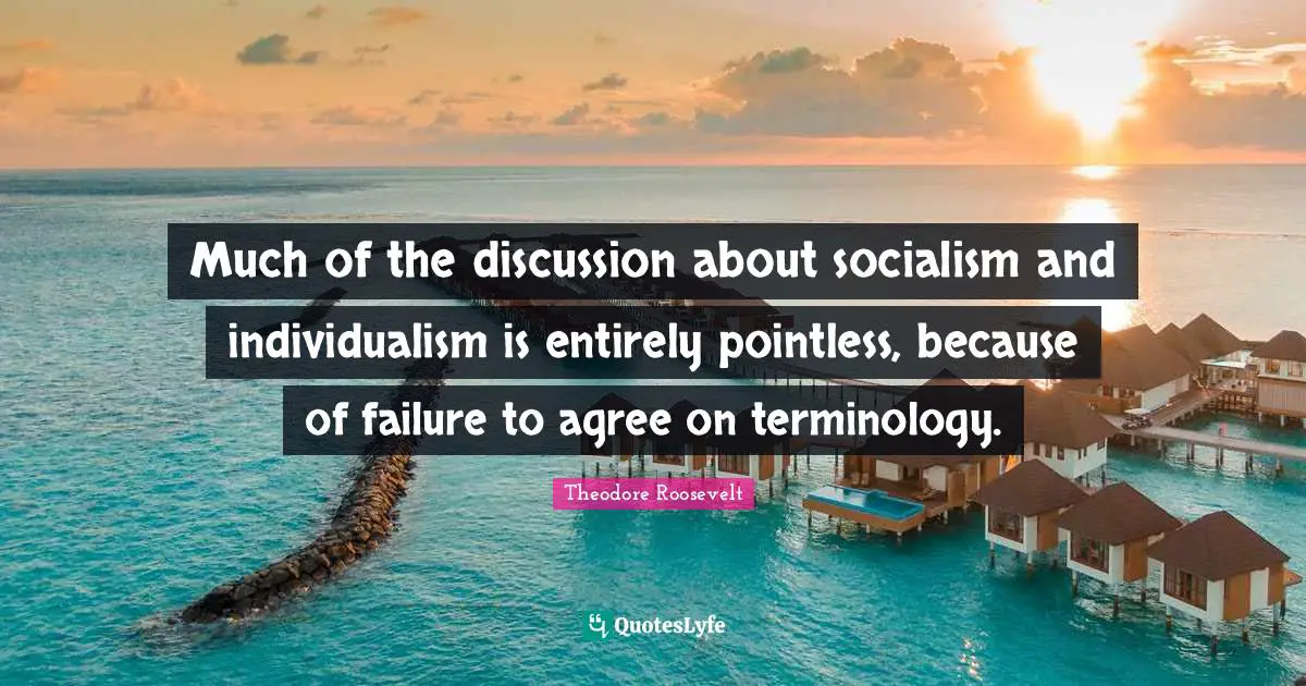 Much of the discussion about socialism and individualism is entirely pointless, because of failure to agree on terminology.