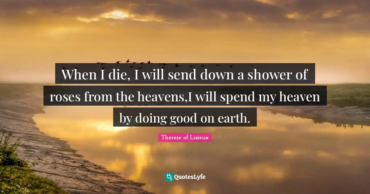 Rose Quotes: "When I die, I will send down a shower of roses from the heavens,I will spend my heaven by doing good on earth."
